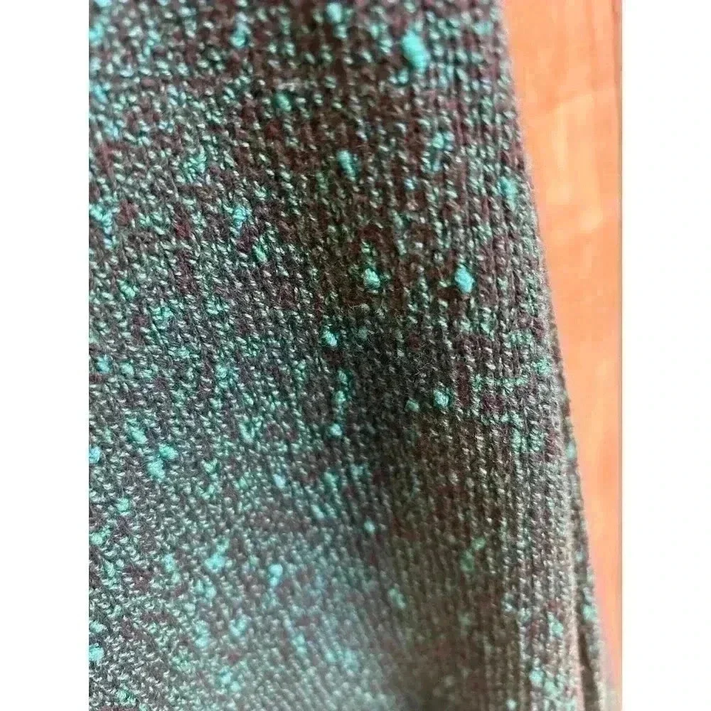 Retro Vintage 80s 90s V Neck Knit Sweater Green and Black Size 2XL Tall READ DES